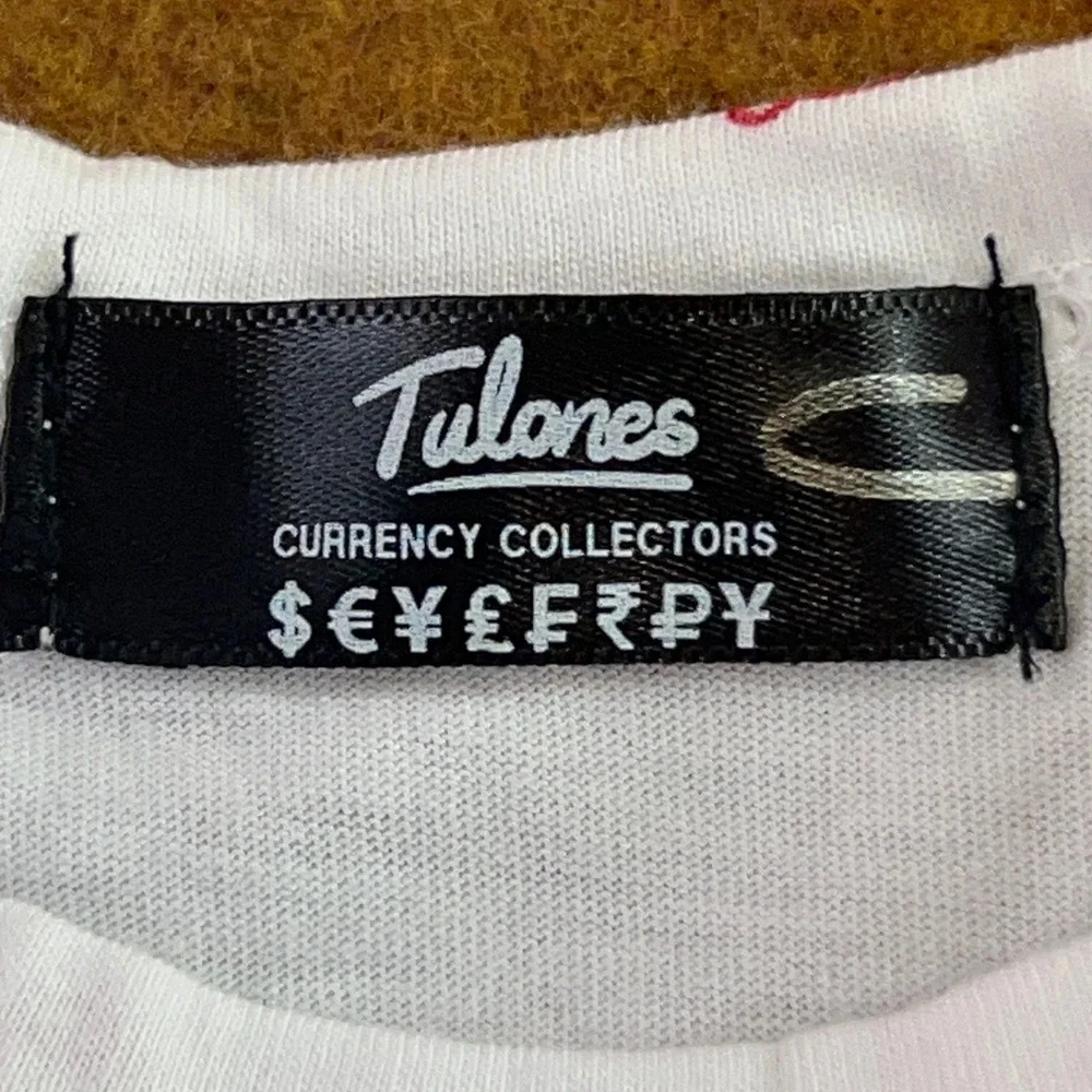 Tulones Unisex 12M White Red Logo Print Short Sleeve Bodysuit New